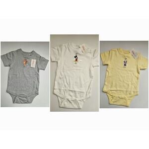 NWT Disney Baby Lot of 3 Embroidered Onesies Size 18 Months Tigger Mickey Minnie